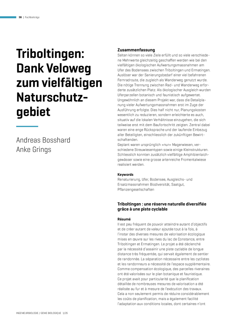 Triboltingen: Dank Veloweg zum vielfältigen Naturschutzgebiet - 